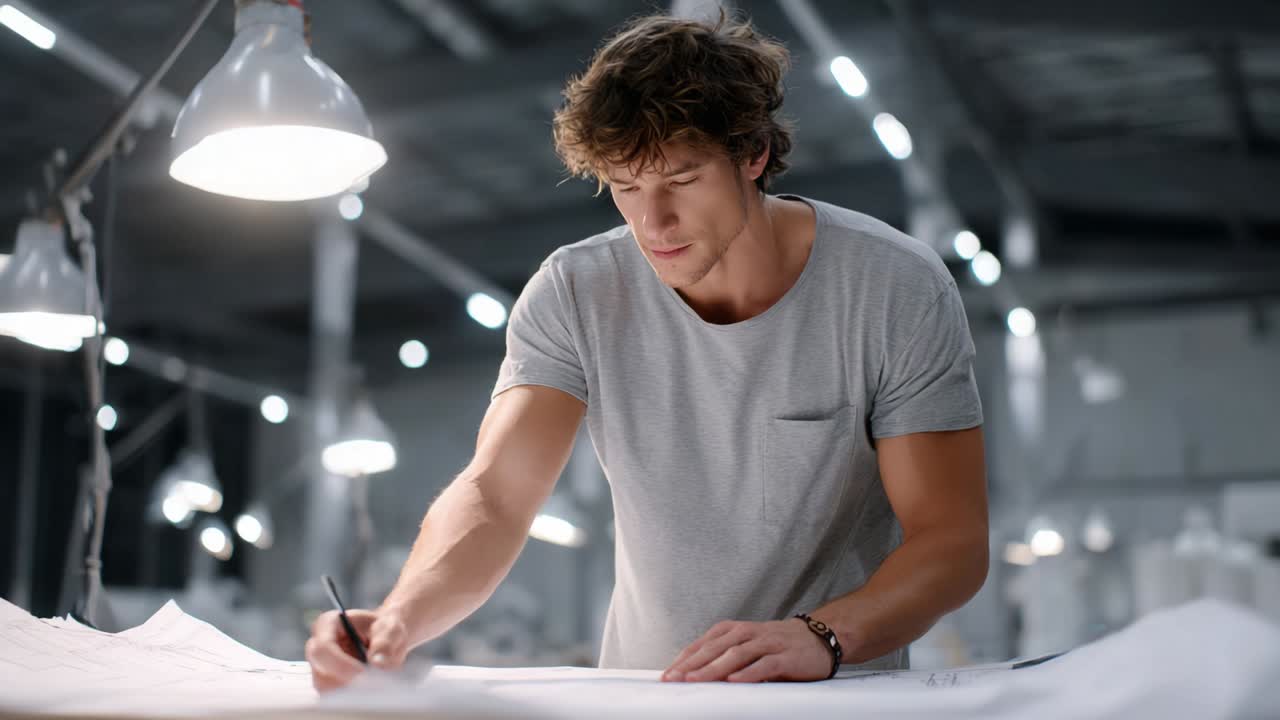 Homem desenhando um design