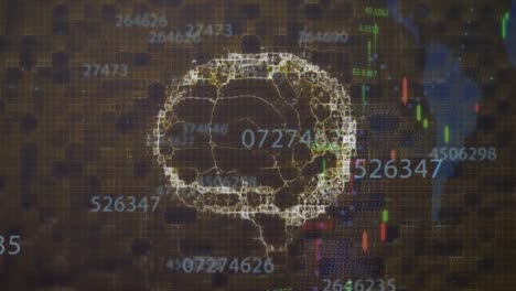 animation of data processing over brain