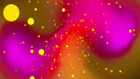 animation of white light orbs over pink and orange lights