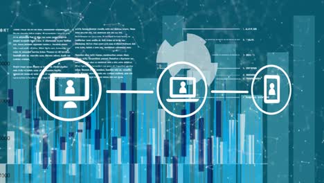 Animation-Verbundener-Mediensymbole-über-Datenverarbeitung-Und-Grafiken-Auf-Der-Benutzeroberfläche