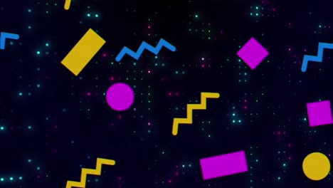 animación del procesamiento de datos sobre formas abstractas.