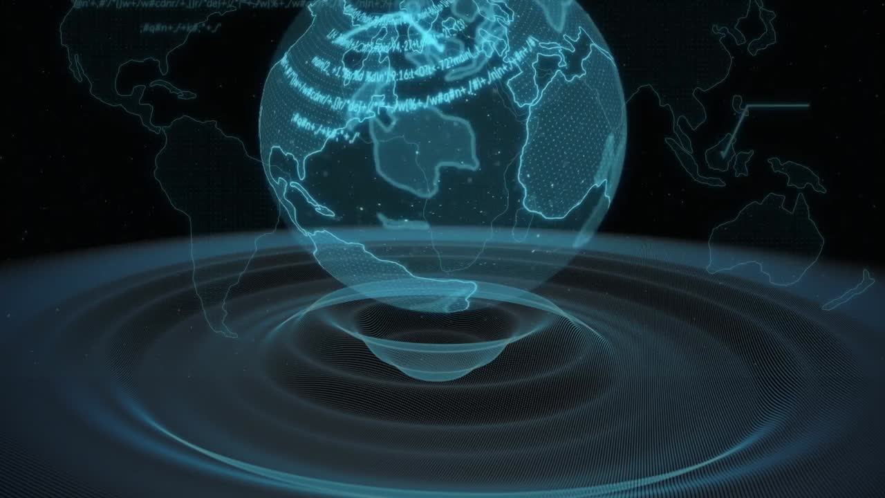 Animation of data processing over globe