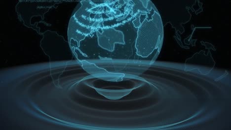 animation of data processing over globe