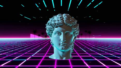retro futuristic classical bust