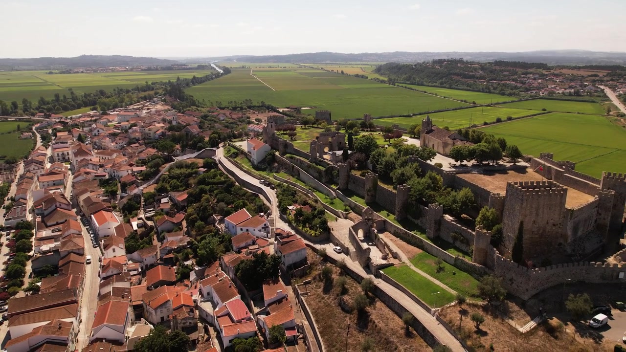 Vista aerea da Montemor-O-Velho, Portogallo