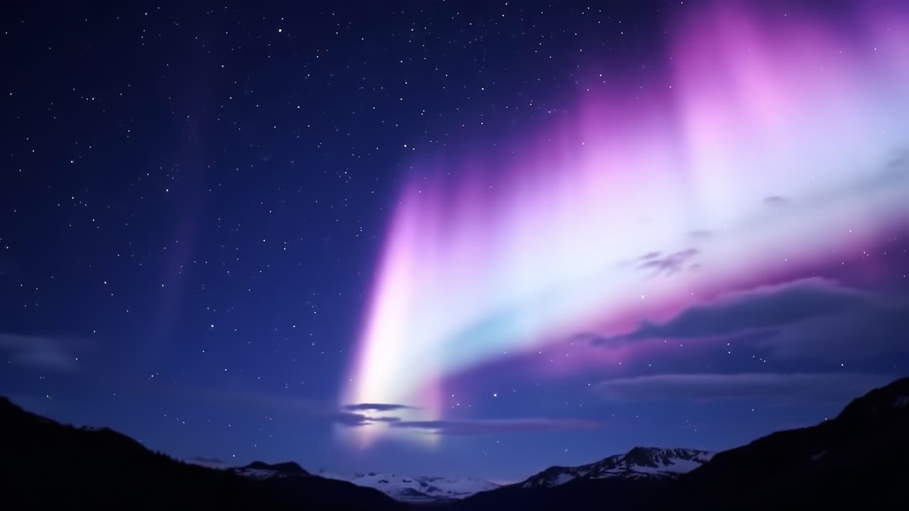 aurora boreal sobre las montañas