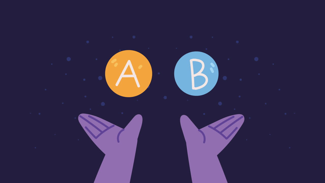 manos con opciones duda animación