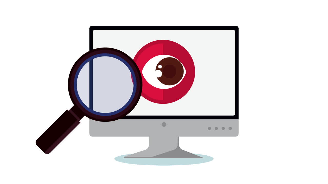 computadora de escritorio con lupa