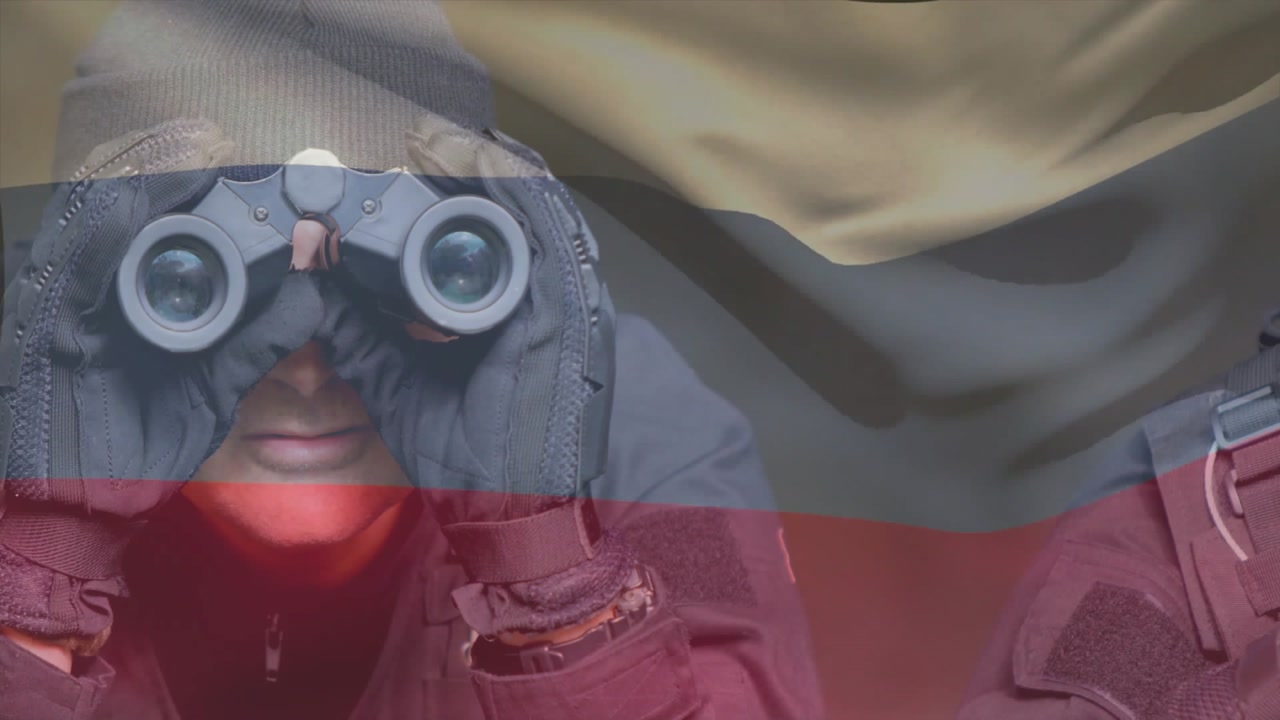 Operatives raising binoculars to scanning terrain and adjusting gear for military reconnaissance