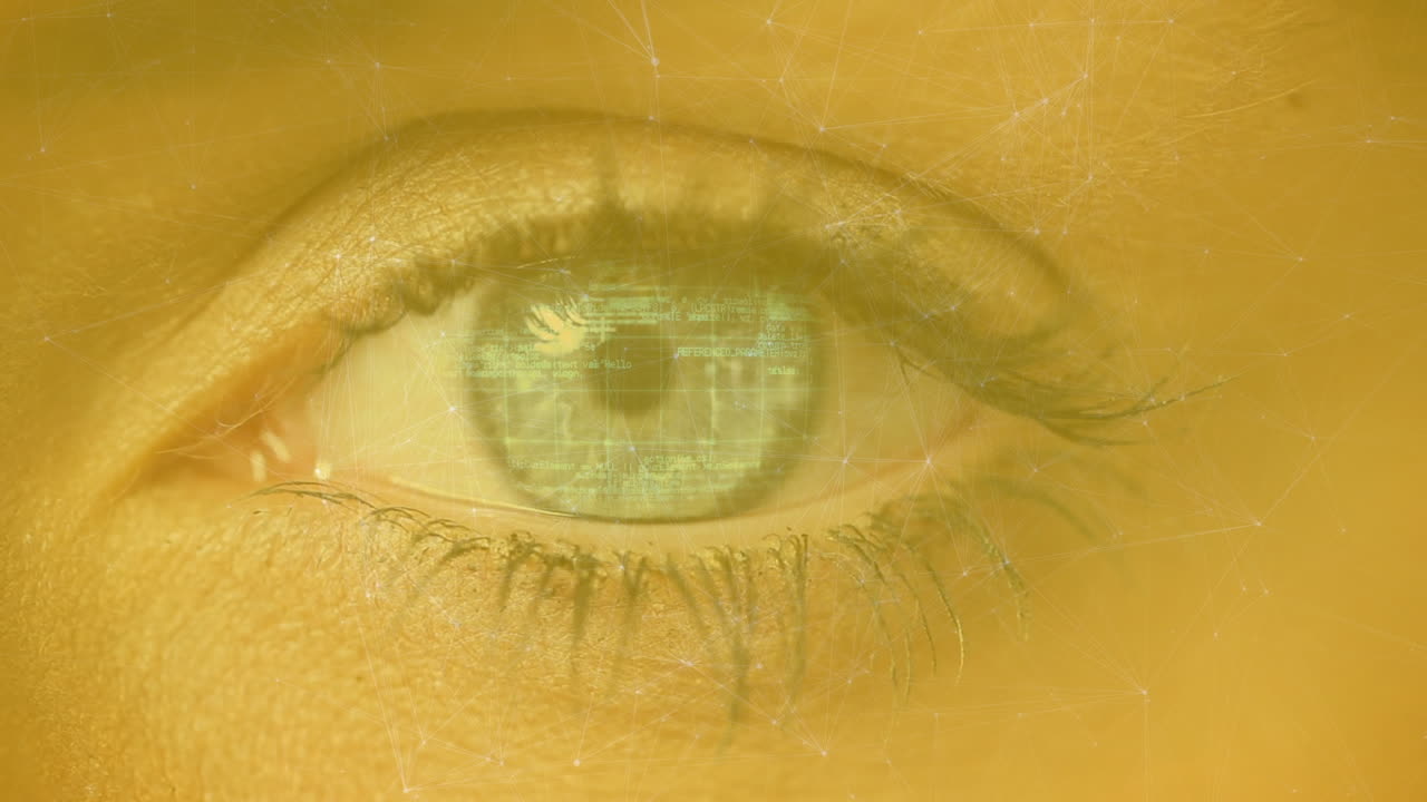 animación de la red de conexiones sobre el ojo