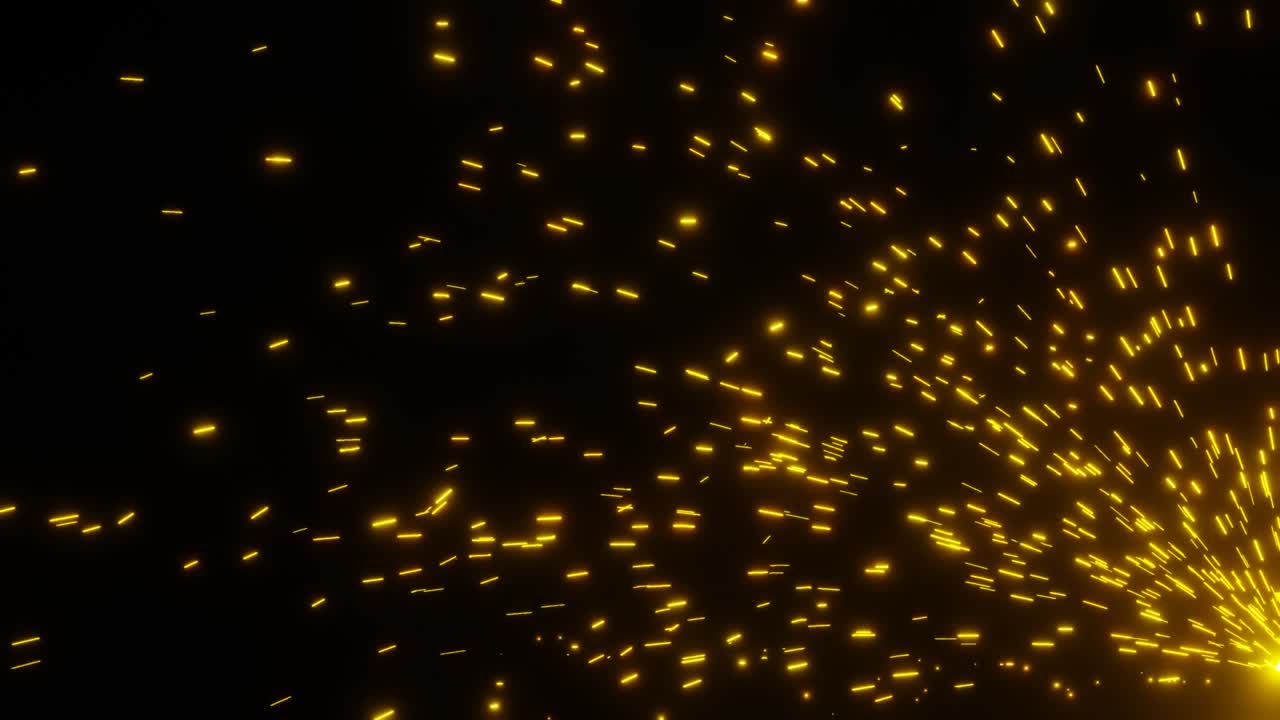 검은색 배경에 용접 또는 밀링 스파크 3d 렌더링 모션 그래픽