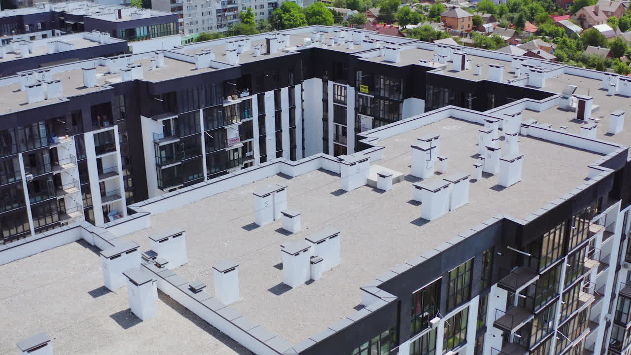 New Town Apartment Complex Landscape. Aerial view of neighborhood in residential area