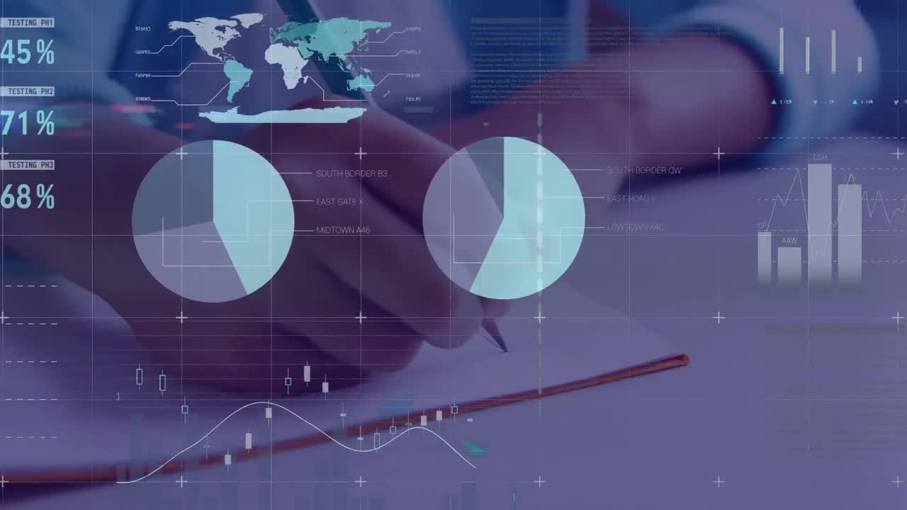 animación del procesamiento de datos sobre la escritura a mano en el aula