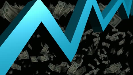 gráfico animado 3d con dinero