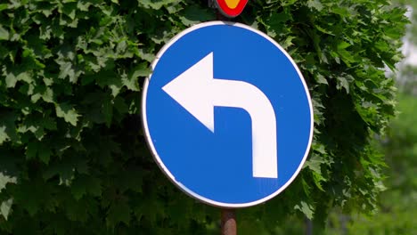 left line must turn left sign in 4k slow motion 60fps