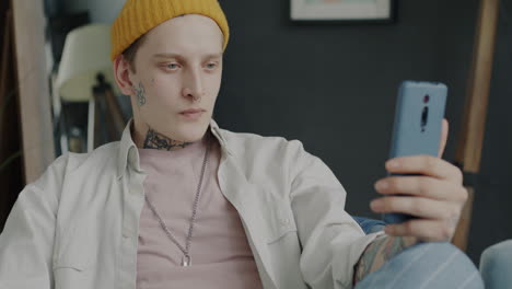 young man video calling