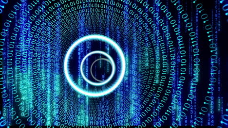 animation of binary coding and financial data processing