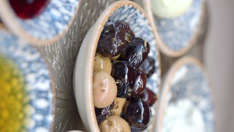 assorted olives and meze