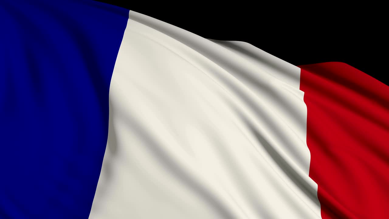 bandera francesa ondeando en el viento