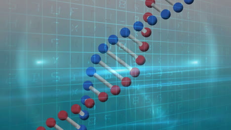 animación de la cadena de adn sobre el procesamiento de datos