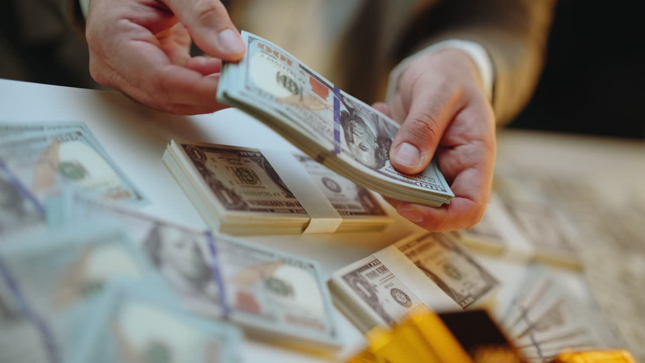 Stacks of United States Currency