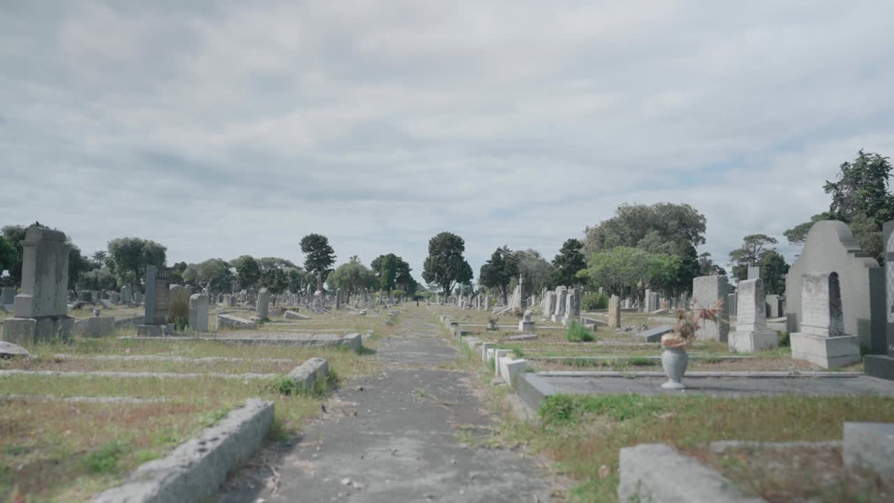 Symmetrical shot by graveyard in Cape Town, South Africa