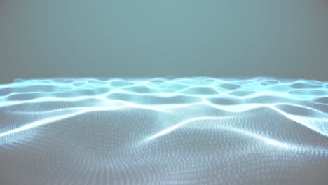 Animation-of-undulating-topographical-chart-with-blue-and-white-light,-on-grey