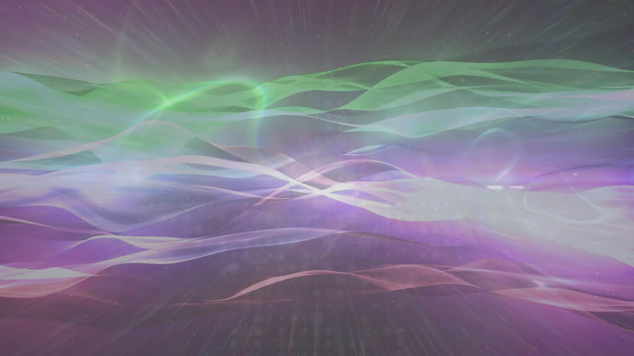 Animation of colourful light trails on black background