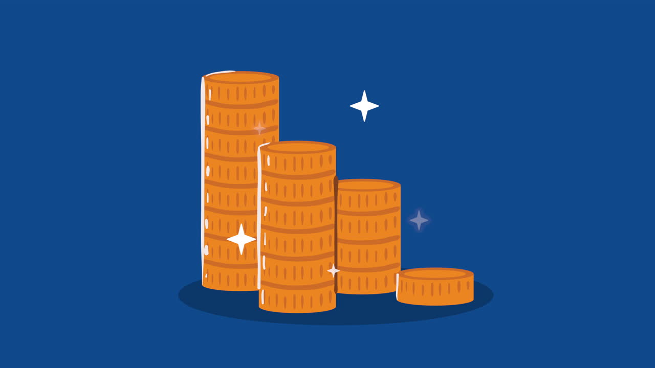 동전, 돈, 달러, 애니메이션, 핀