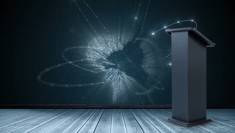 animación del escenario a través de la red mundial de conexiones