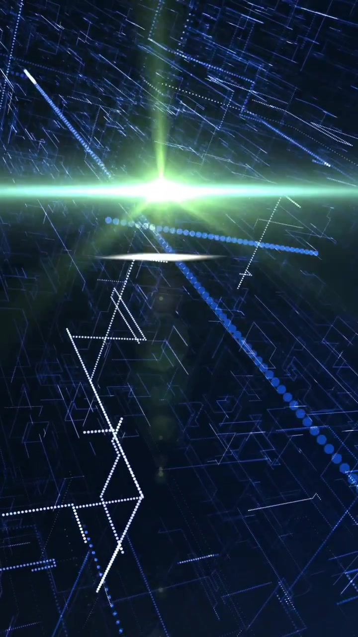 Animation of glowing light spot and trails moving over black background