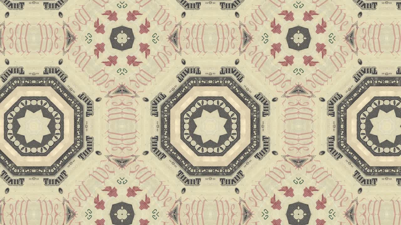 US Dollar money bill mosaic in abstract animated background. Creative business motion graphic seamless loop