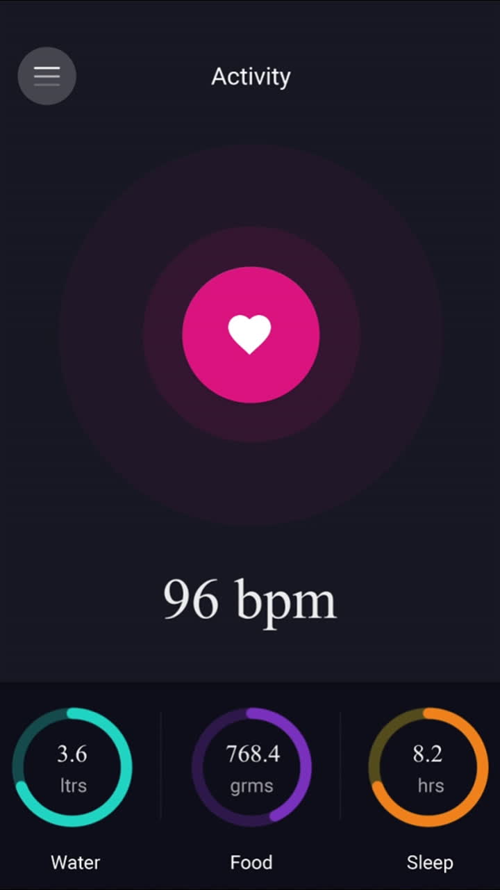 ui animación de pantalla, aplicación de fitness para la salud