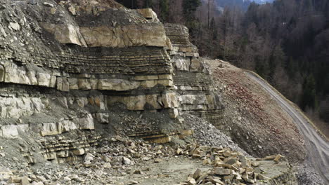 aerial of a quarry in switzerland