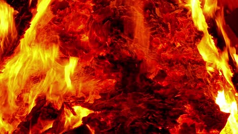 detail of a bonfire.