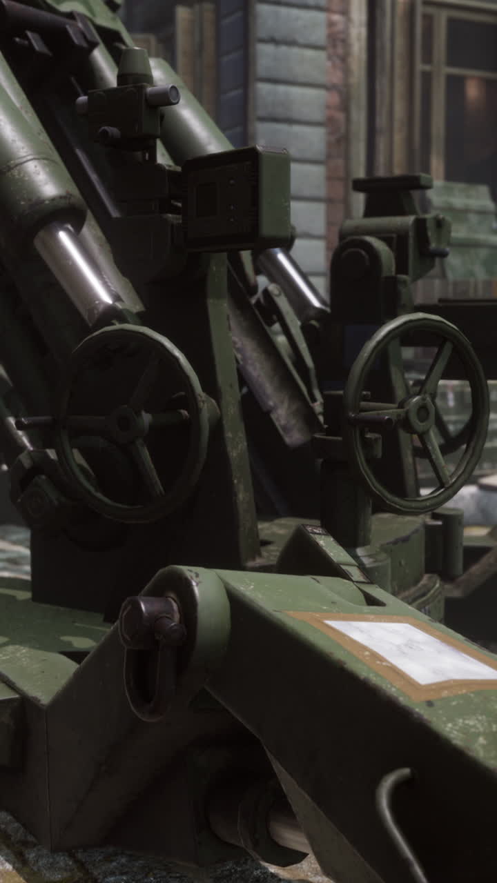 오래된 군사 대포 의 근접 사진