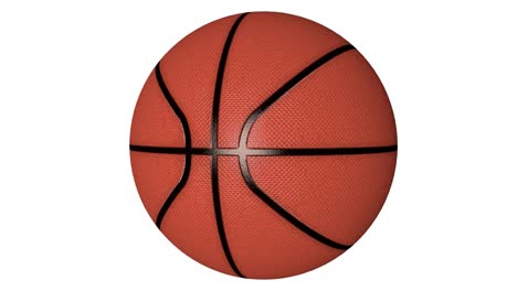 photorealistic basketball rotating on the white background. looped. alpha chanel included
