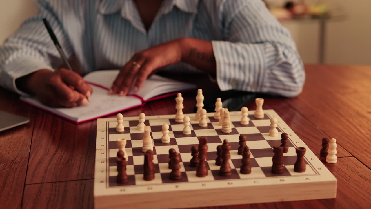 Woman Strategizing Next Chess Move