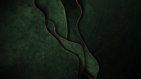 dark green grunge corporate wavy motion background with golden lines