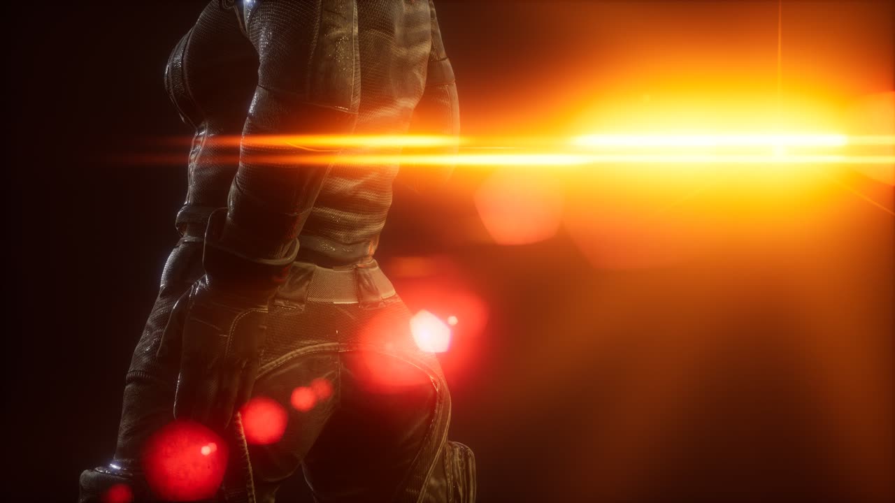 mujer joven cyberpunk, estilo futurista