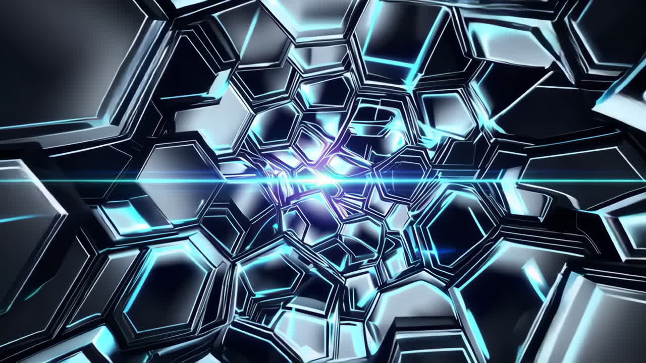 Abstract Futuristic Hexagonal Tunnel