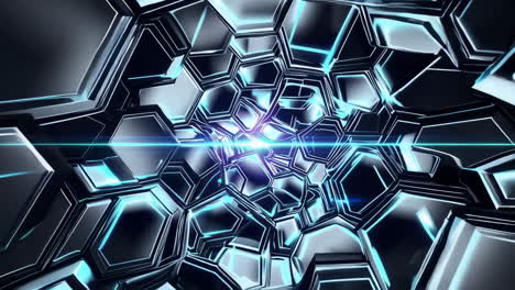 túnel hexagonal abstracto y futurista