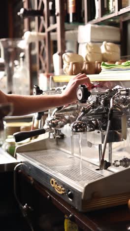 barista preparing coffee