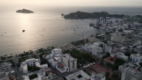 Aerial-Drone-Fly-Above-Marine-of-Santa-Marta-Colombina