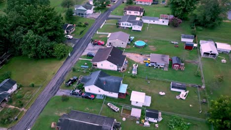 homes and mobile home, trailer park aerial in elizabethton tennessee