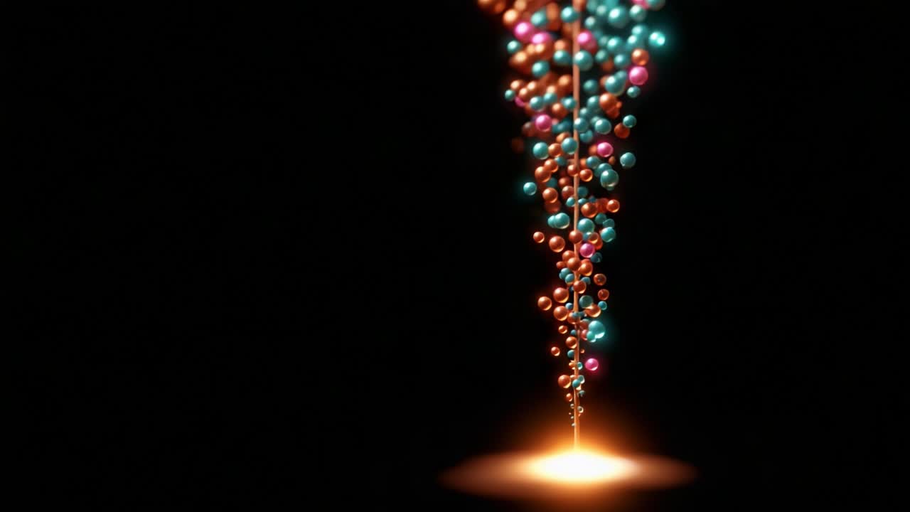 A Mesmerizing Visual Display of Colorful Particles Emanating from a Central Point, Creating a Stunning and Captivating Illumination in a Dark Environment, Reflecting a Fusion of Light and Motion