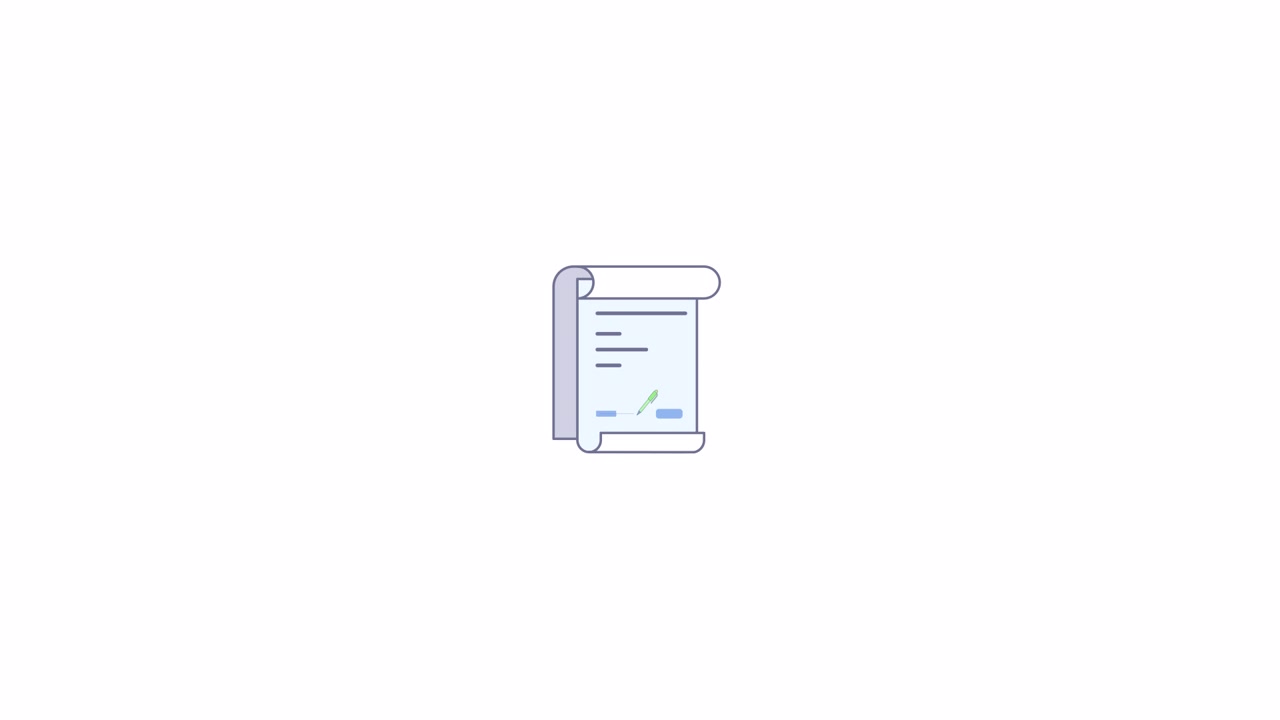 Animated Illustration of a Pen Signing an Official Document