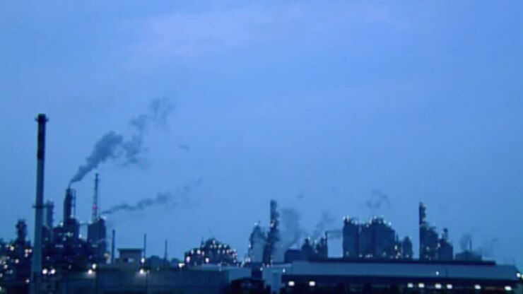 air pollution created by industrial manufacturing factories plants
