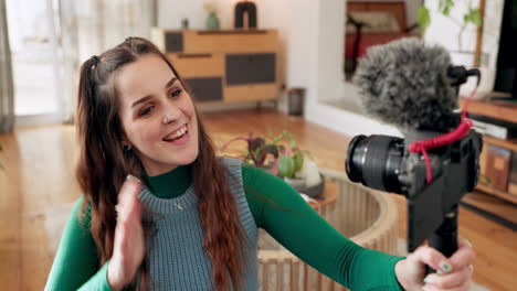 Influencer,-Ola-O-Rostro-De-Mujer-Vlogging