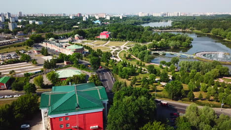 aerial view of city park and surrounding area